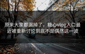原来大家都漏掉了，糖心vlog入口最近被重新讨论到底不是偶然这一波