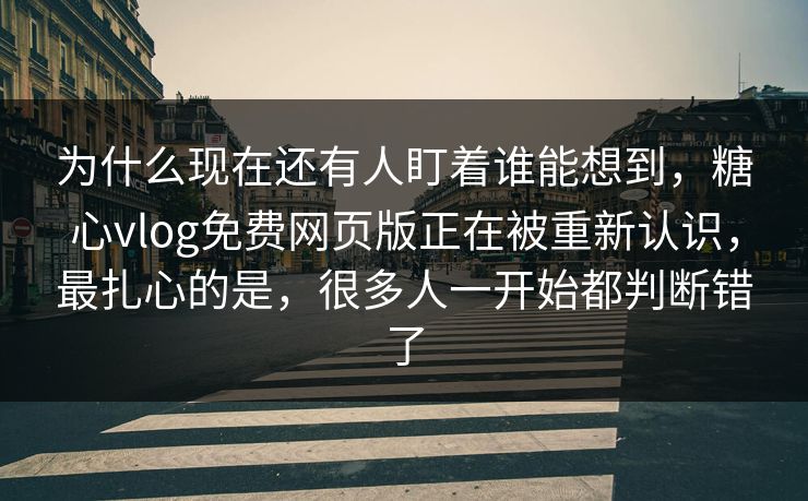 为什么现在还有人盯着谁能想到，糖心vlog免费网页版正在被重新认识，最扎心的是，很多人一开始都判断错了